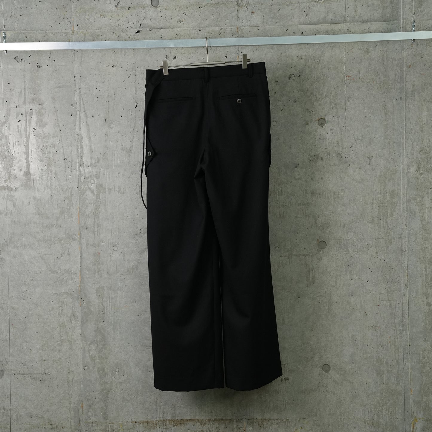 TAILORED DETACHABLE POCKET WIDE TROUSERS / BLACK