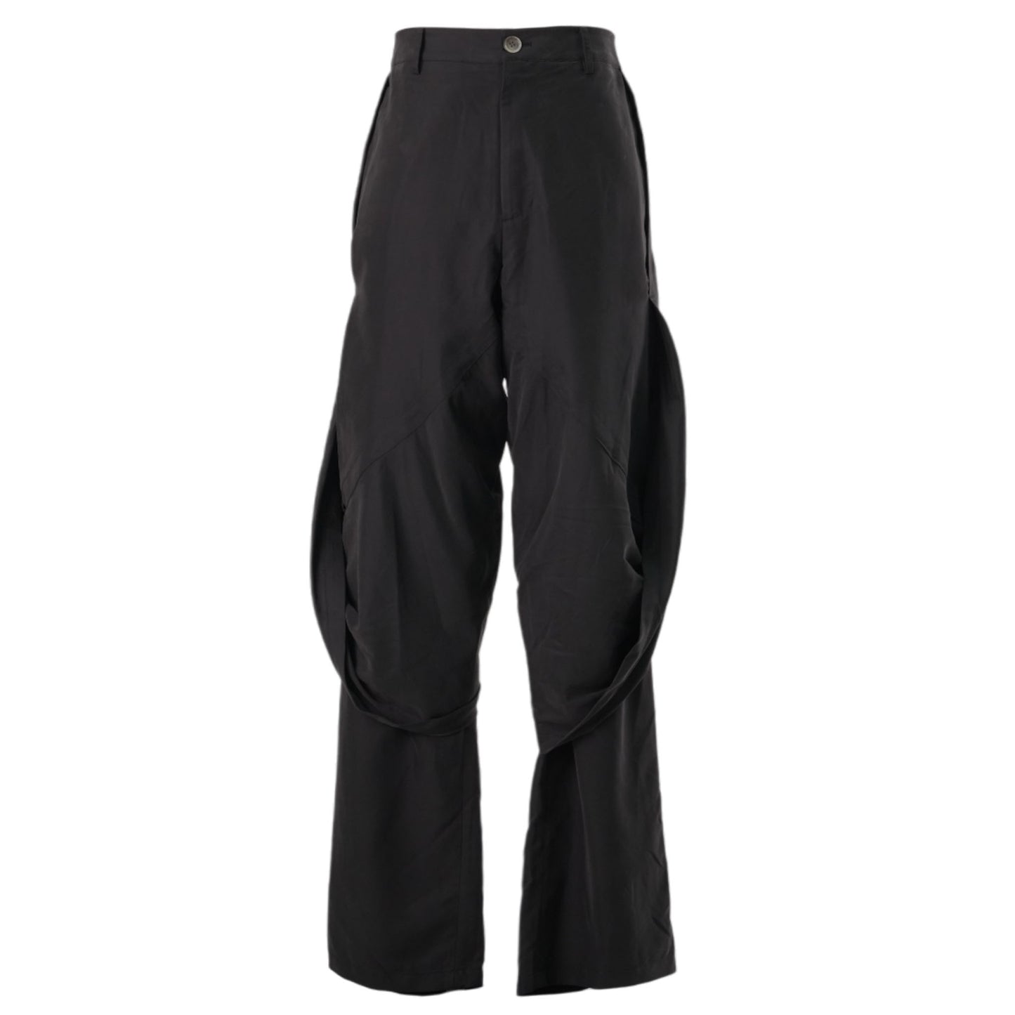 DRAPED LAYERED TROUSERS / BLACK