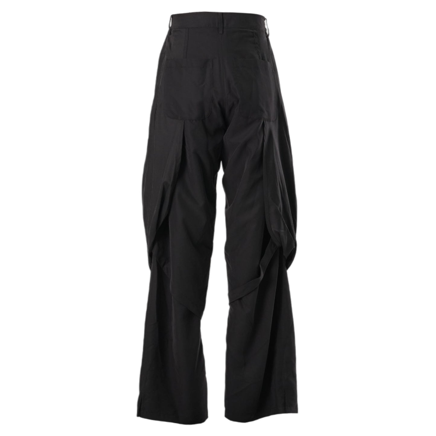 DRAPED LAYERED TROUSERS / BLACK