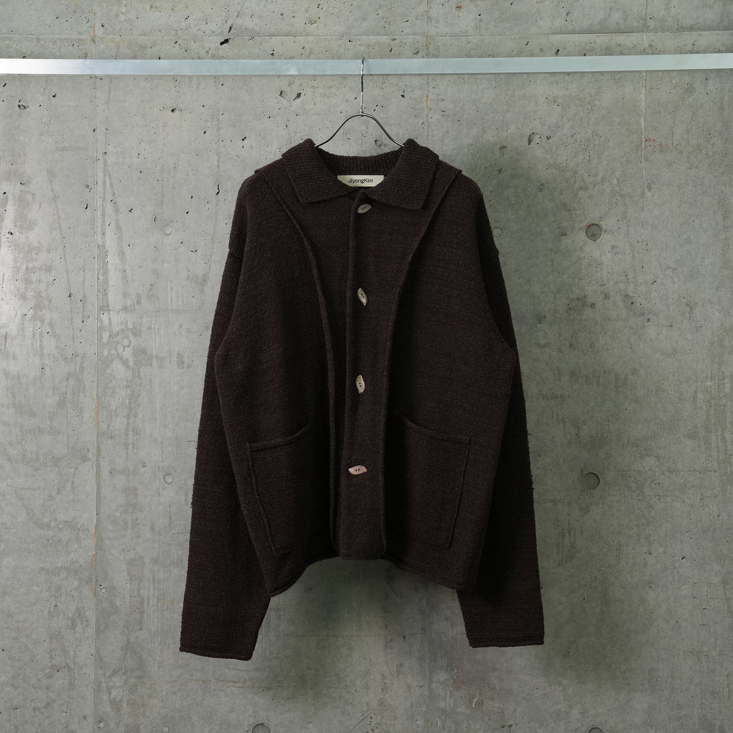 SUN-BLEACHED KNIT CARDIGAN / BROWN