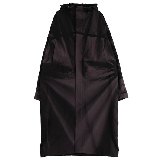 SUN-BLEACHED HOODED SINGLE COAT / BLACK