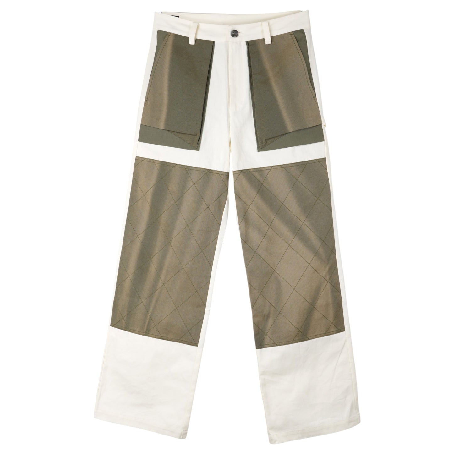 SUN-BLEACHED DOUBLE-KNEE TROUSERS / OFF-WHITE