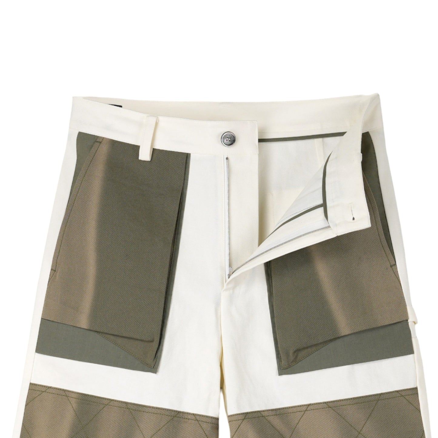 SUN-BLEACHED DOUBLE-KNEE TROUSERS / OFF-WHITE