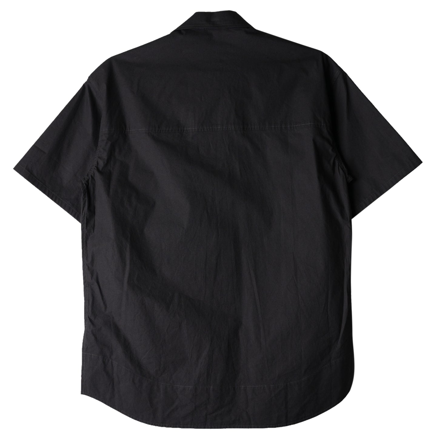 SUN-BLEACHED OVERSIZED HALF SLEEVE SHIRT / BLACK