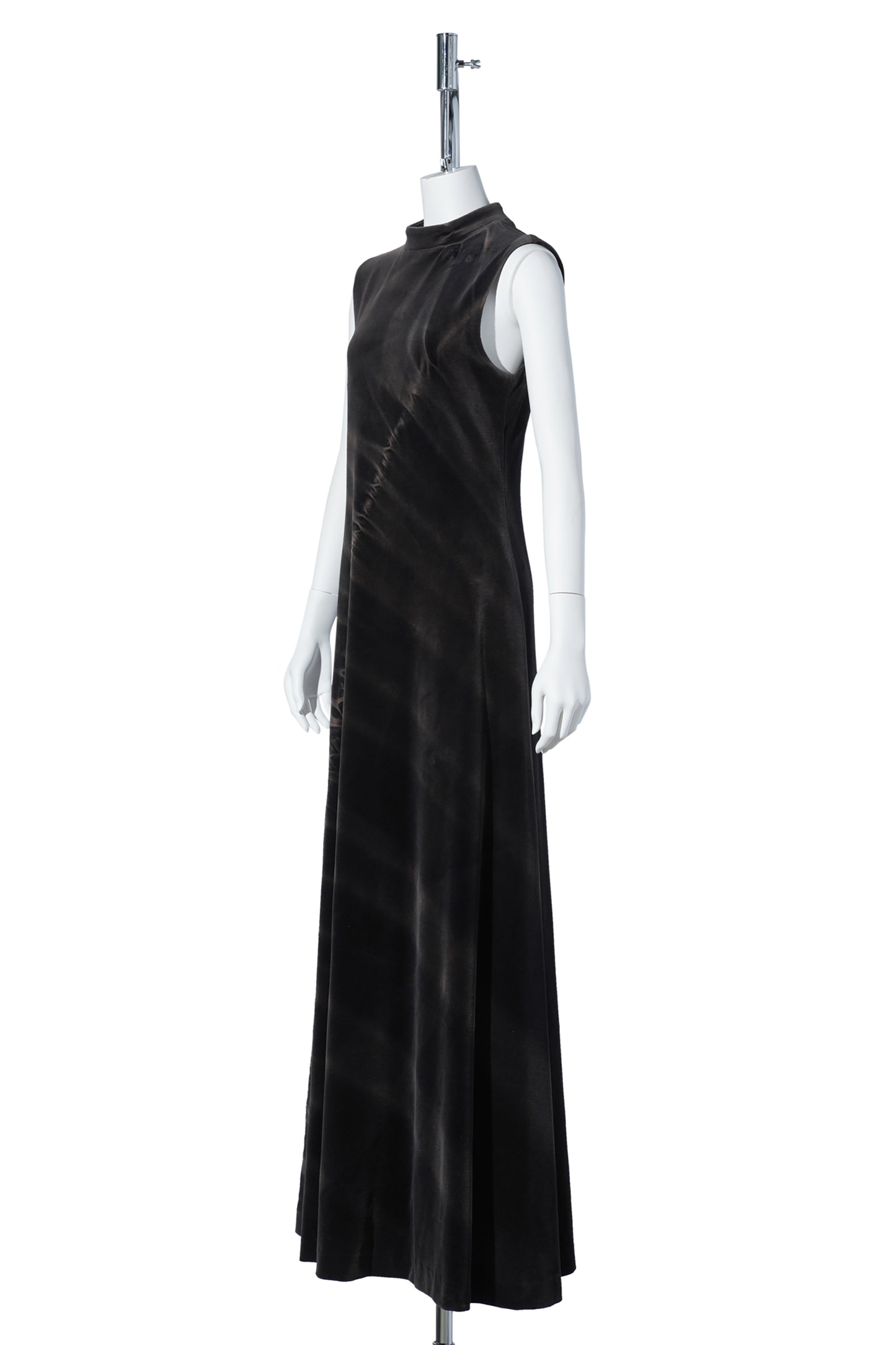 SUN-BLEACHED VELVET MAXI DRESS / BLACK