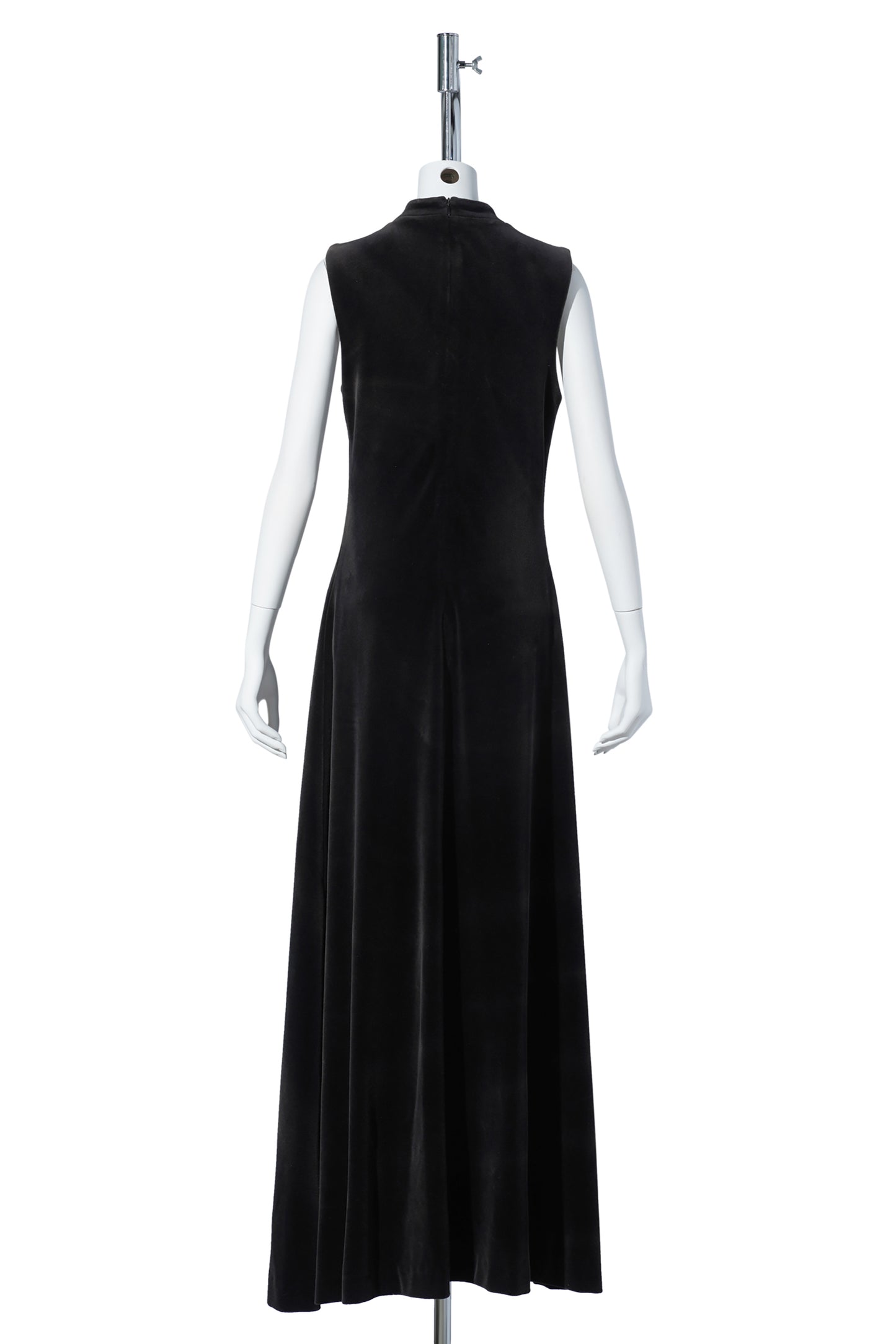 SUN-BLEACHED VELVET MAXI DRESS / BLACK