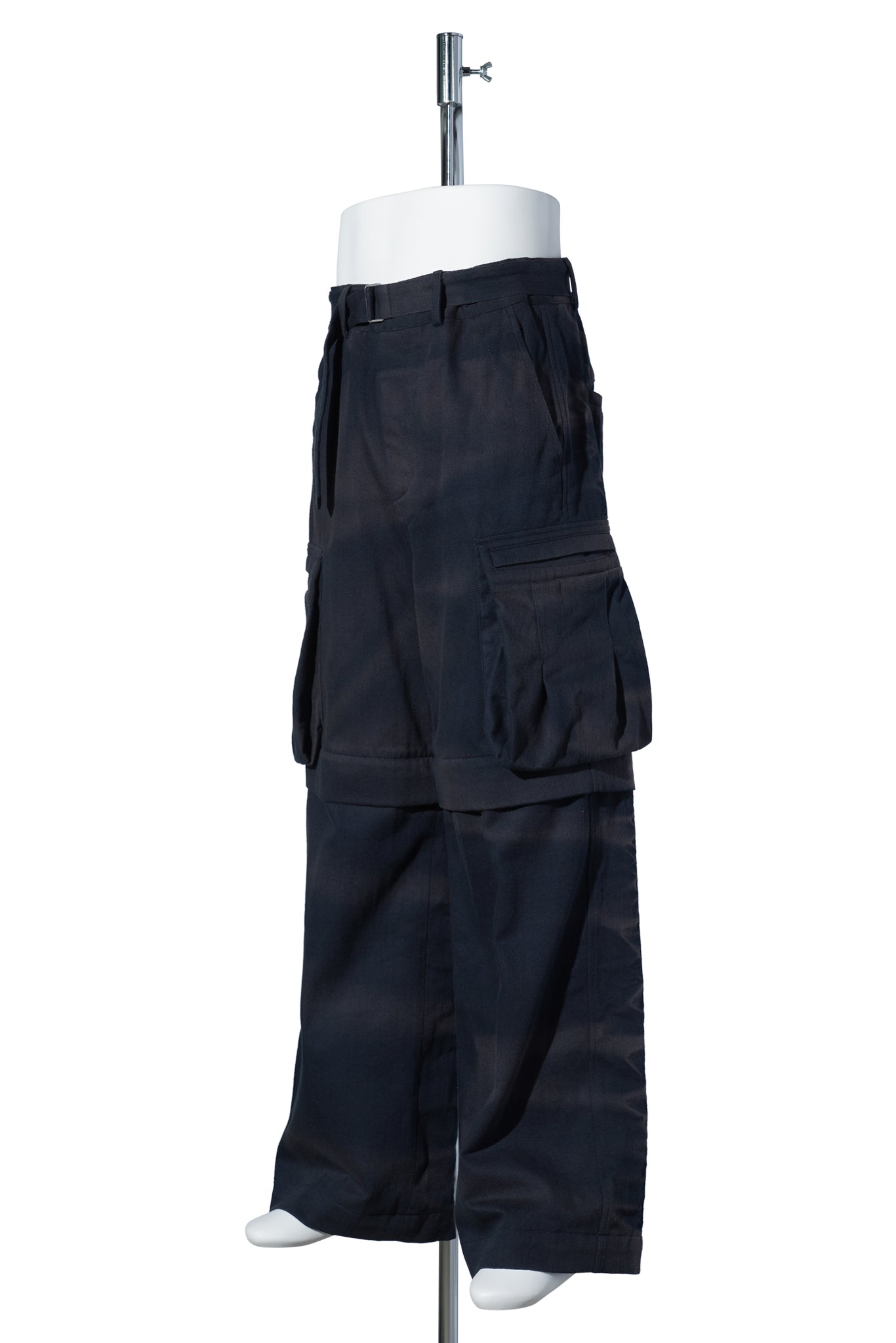 SUN-BLEACHED DETACHABLE WIDE TROUSERS / NAVY