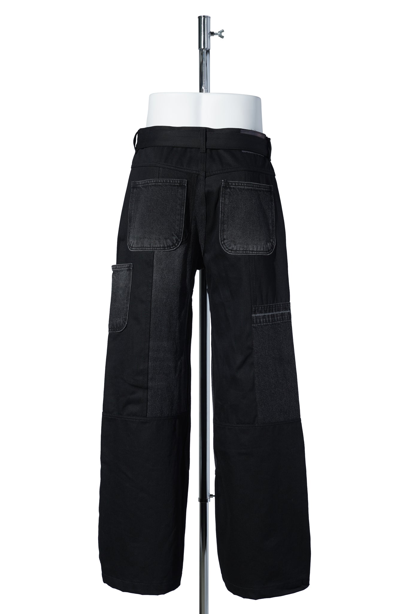 RE-WORKED DENIM TROUSERS / BLACK