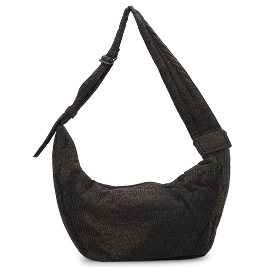 SUN-BLEACHED DRAPED SHOULDER BAG / BLACK