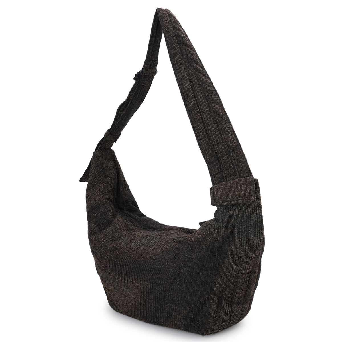 SUN-BLEACHED DRAPED SHOULDER BAG / BLACK