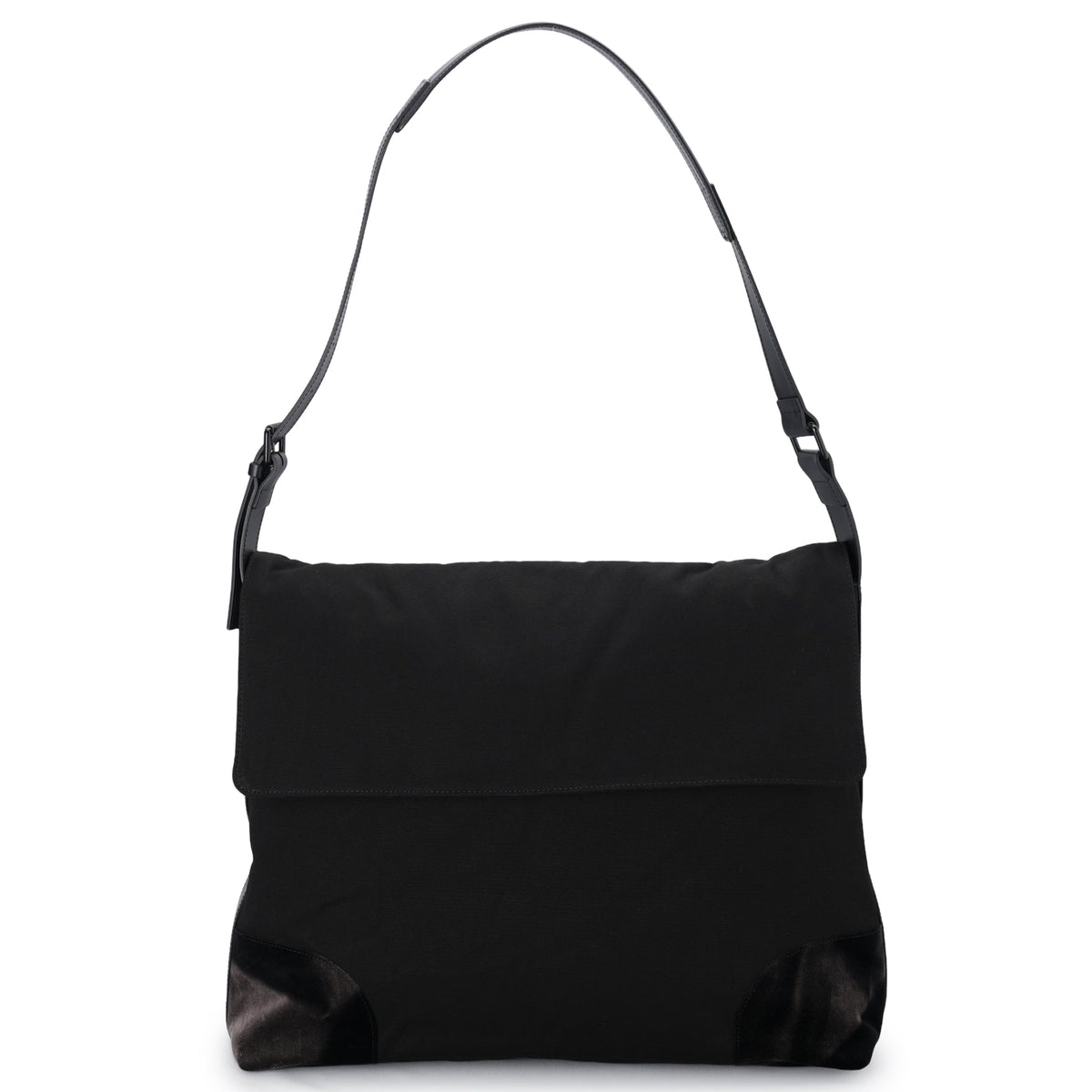 SUN-BLEACHED LEATHER STRAP BAG / BLACK