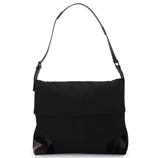 SUN-BLEACHED LEATHER STRAP BAG / BLACK