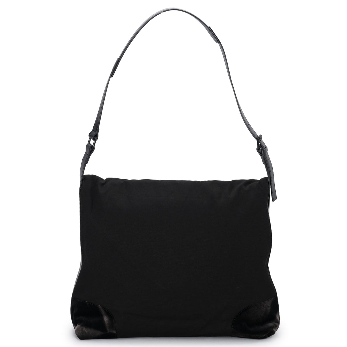 SUN-BLEACHED LEATHER STRAP BAG / BLACK
