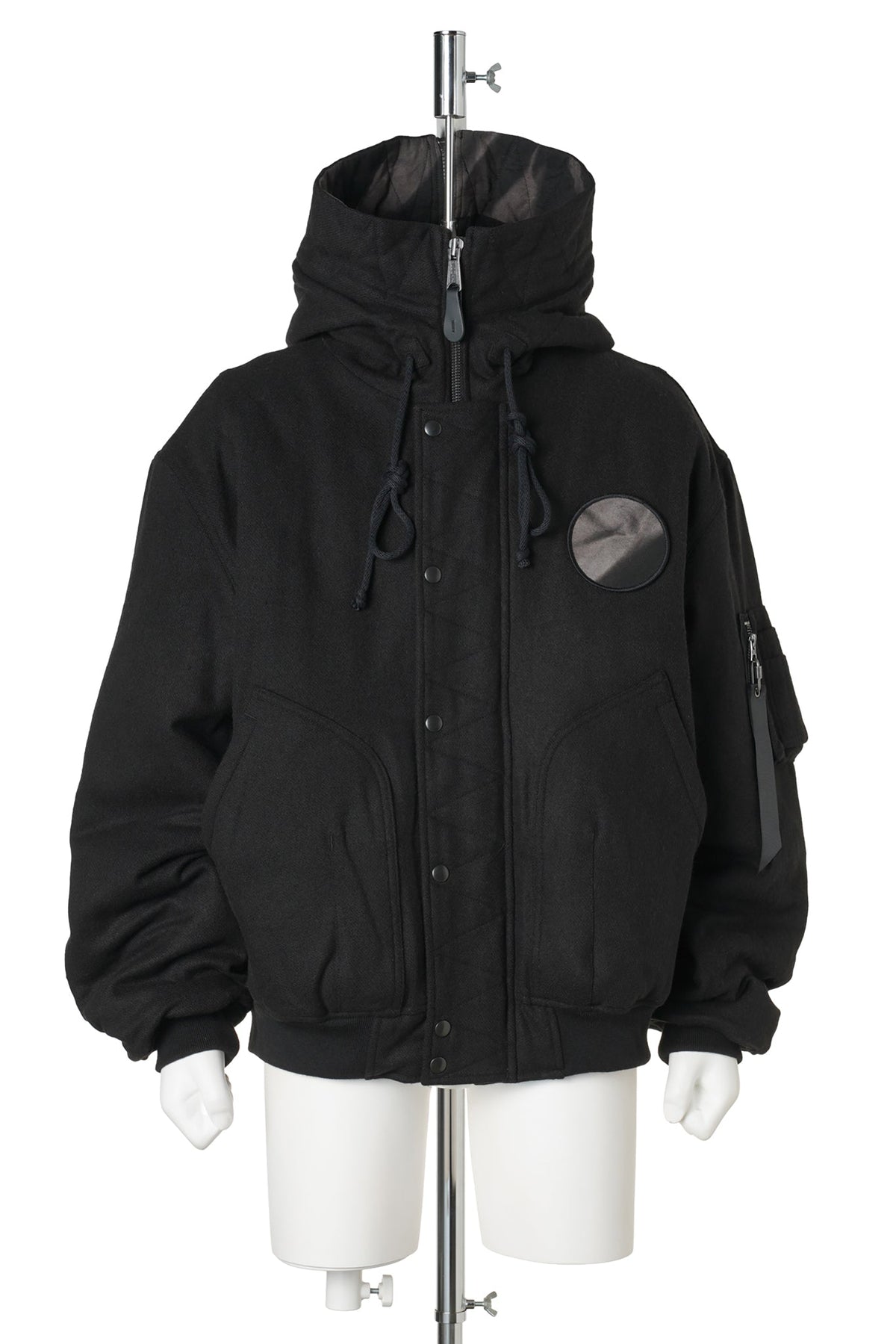 SUN-BLEACHED SPLIT-HOOD FLIGHT JACKET / BLACK