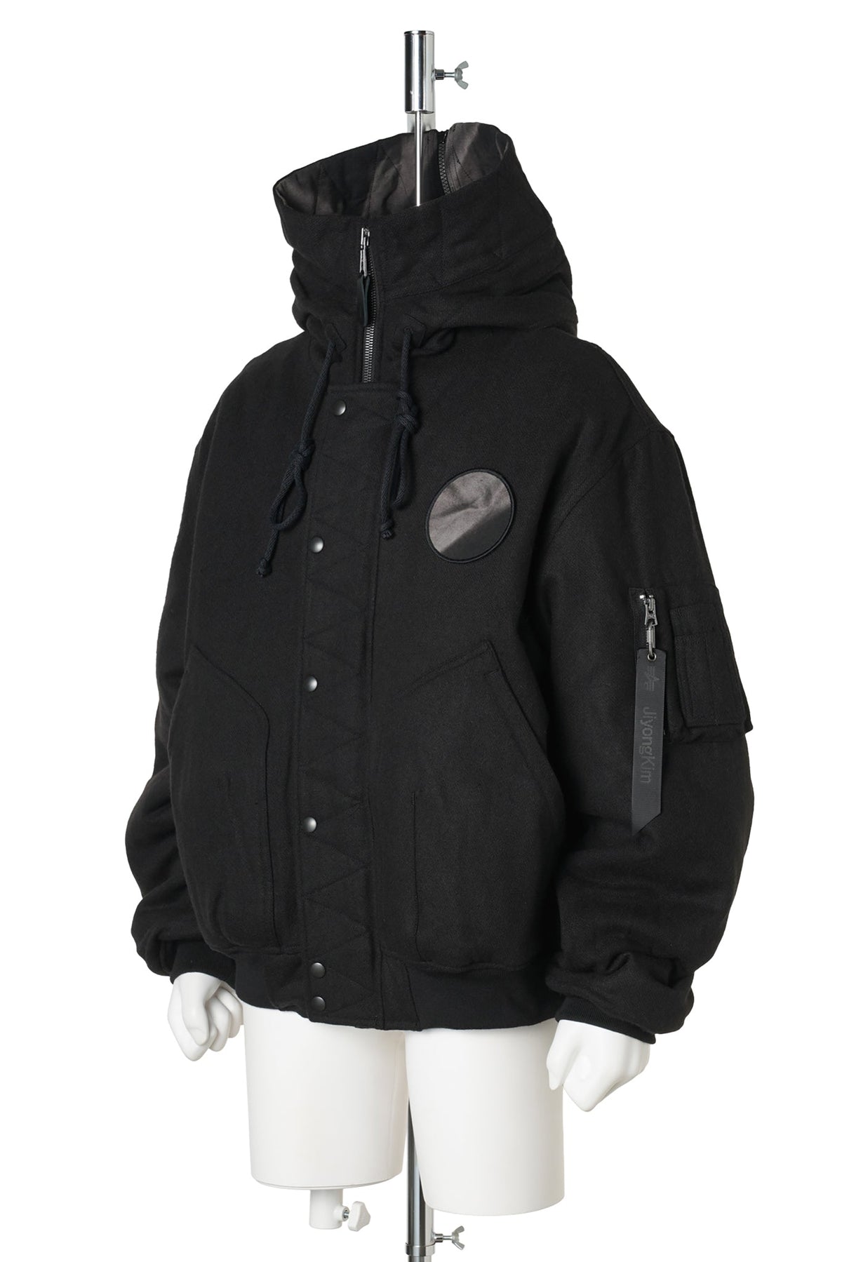 SUN-BLEACHED SPLIT-HOOD FLIGHT JACKET / BLACK