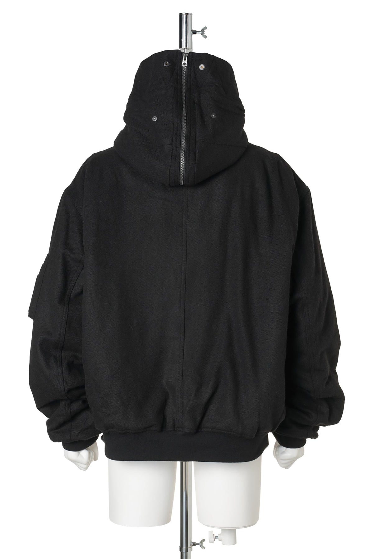 SUN-BLEACHED SPLIT-HOOD FLIGHT JACKET / BLACK