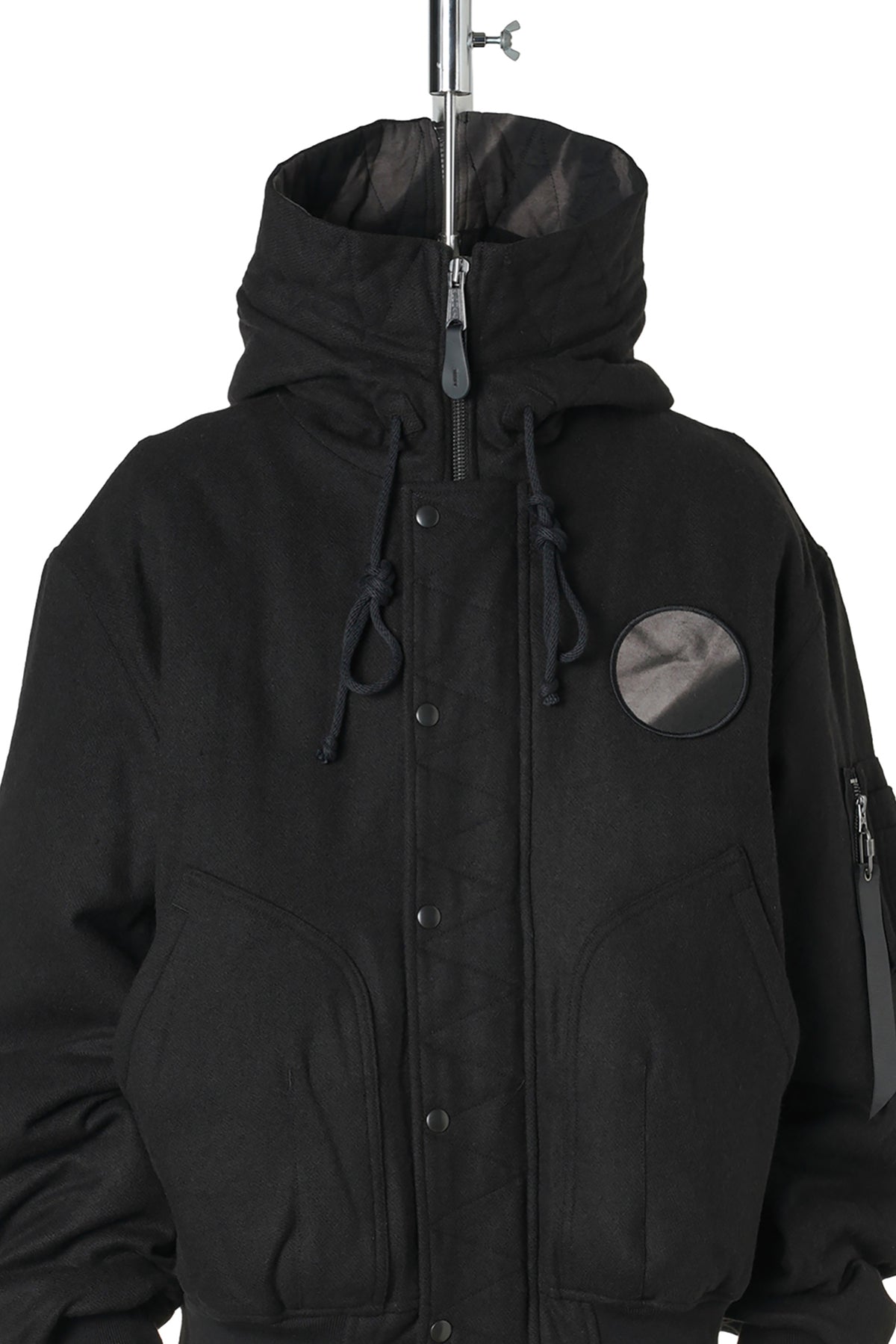 SUN-BLEACHED SPLIT-HOOD FLIGHT JACKET / BLACK