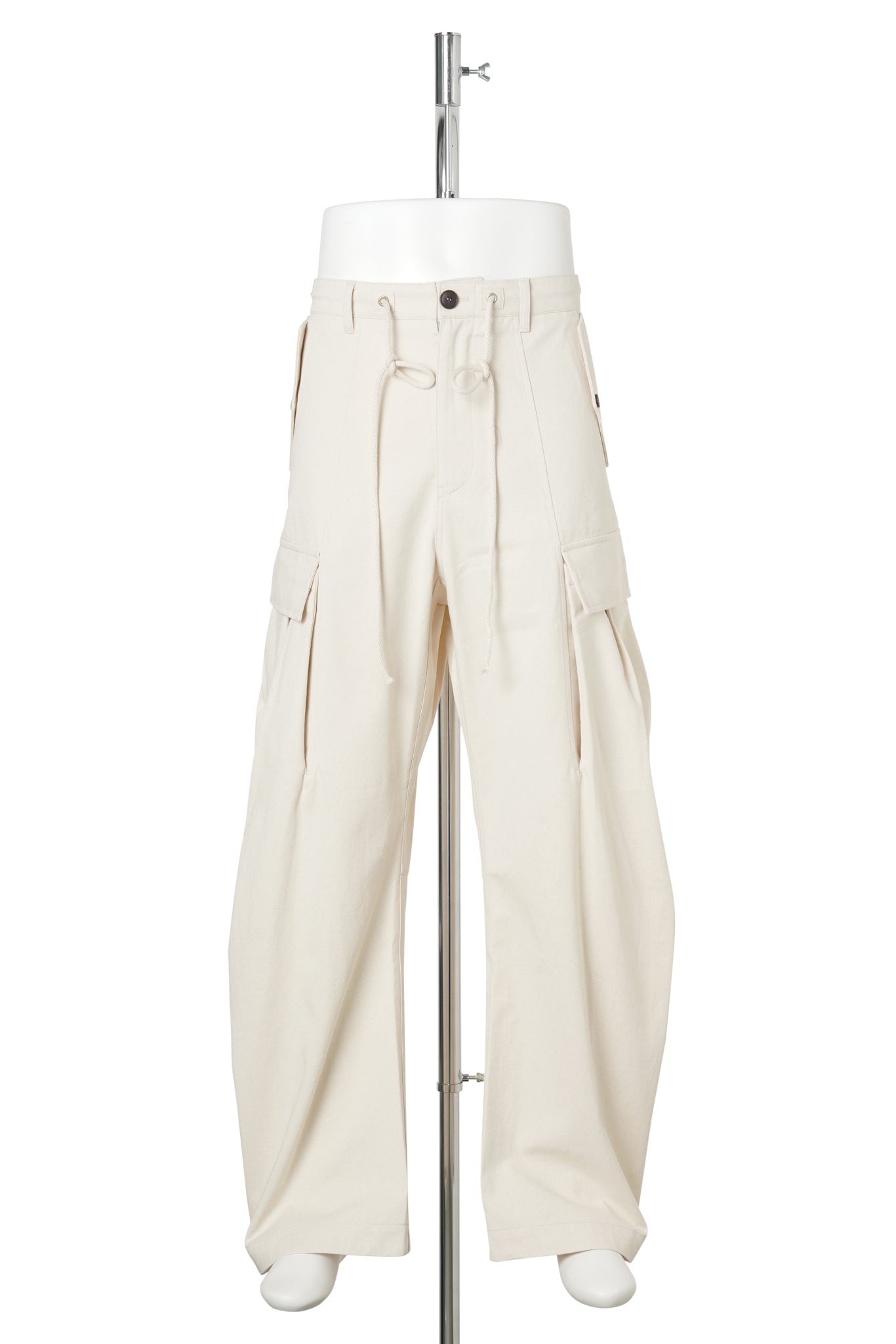 MULTI POCKET CURVED TROUSERS / OFF-WHITE