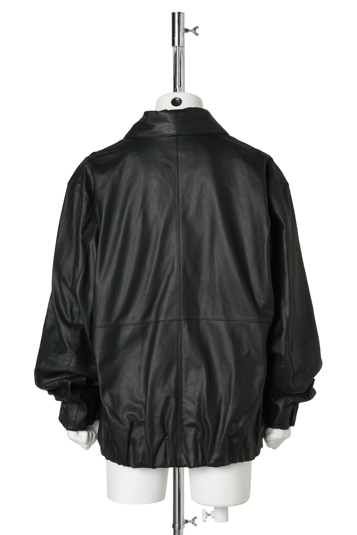 SHAWL-COLLAR LEATHER BOMBER / BLACK