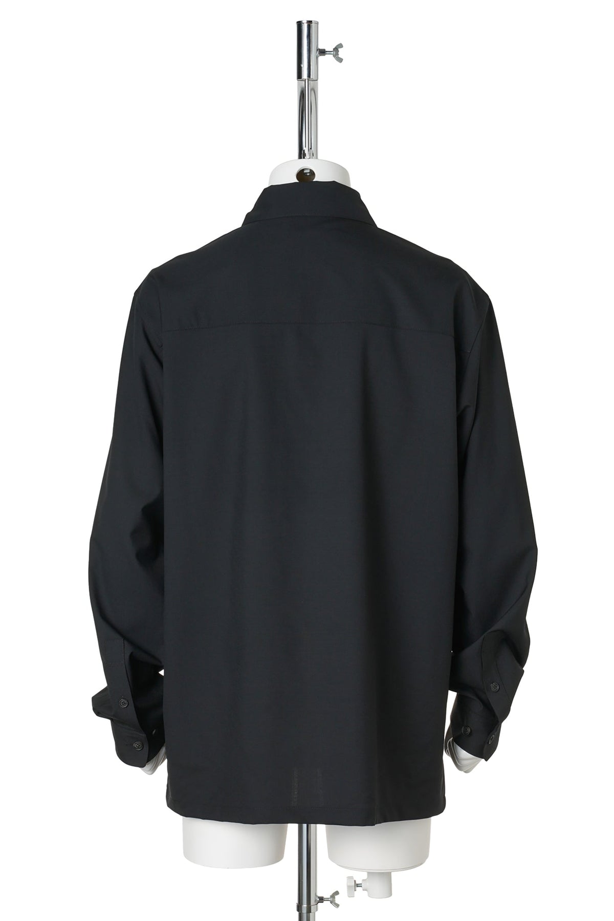 FRONT POCKET WOOL SHIRT / BLACK