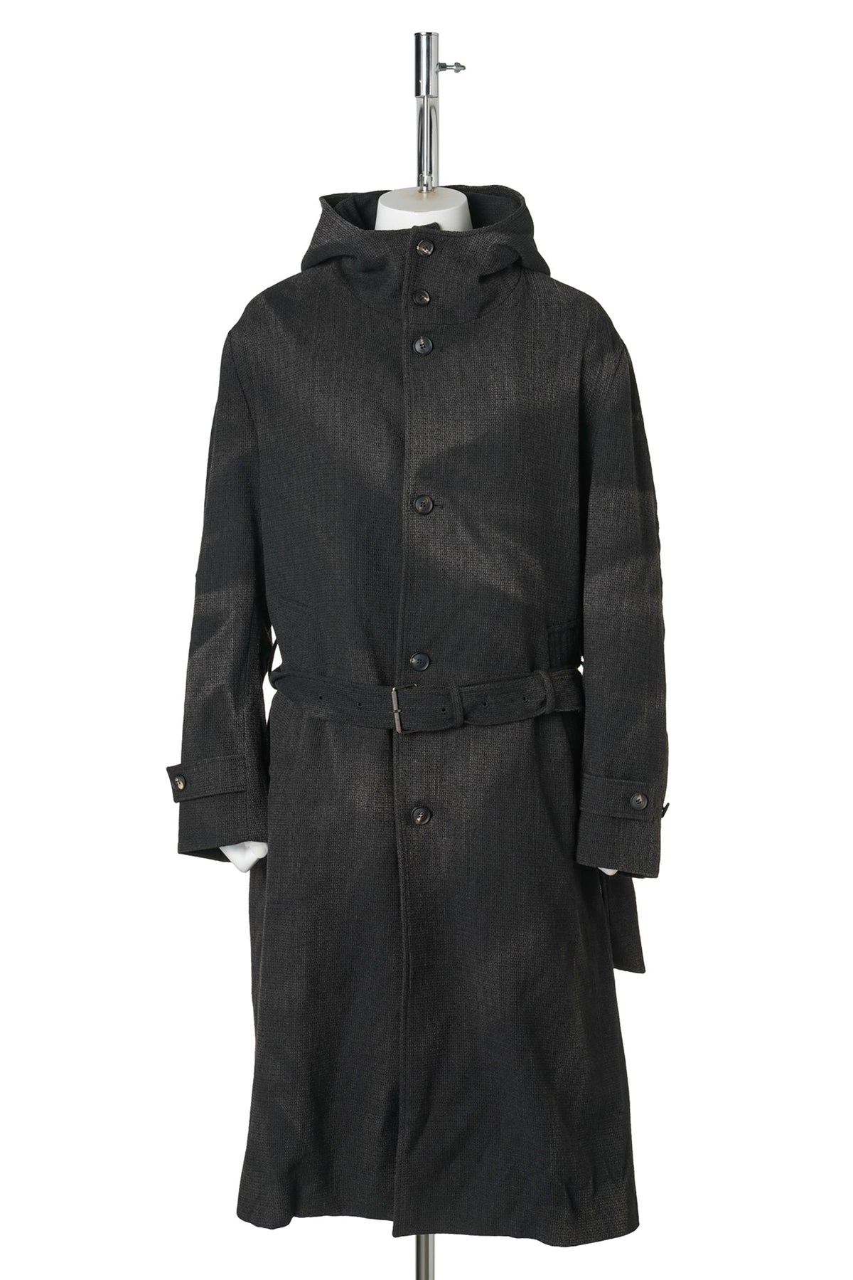 SUN-BLEACHED HOODED COAT / BLACK