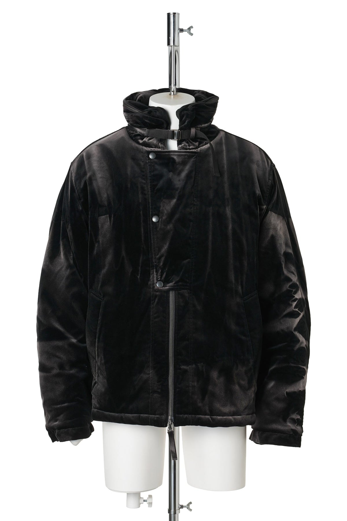 SUN-BLEACHED CONVERTIBLE COLLAR JACKET / BLACK