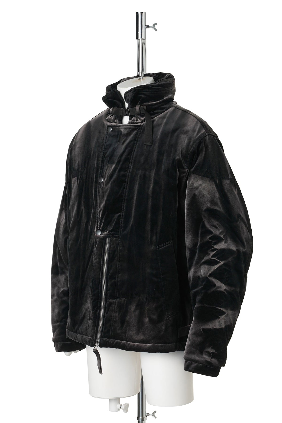 SUN-BLEACHED CONVERTIBLE COLLAR JACKET / BLACK