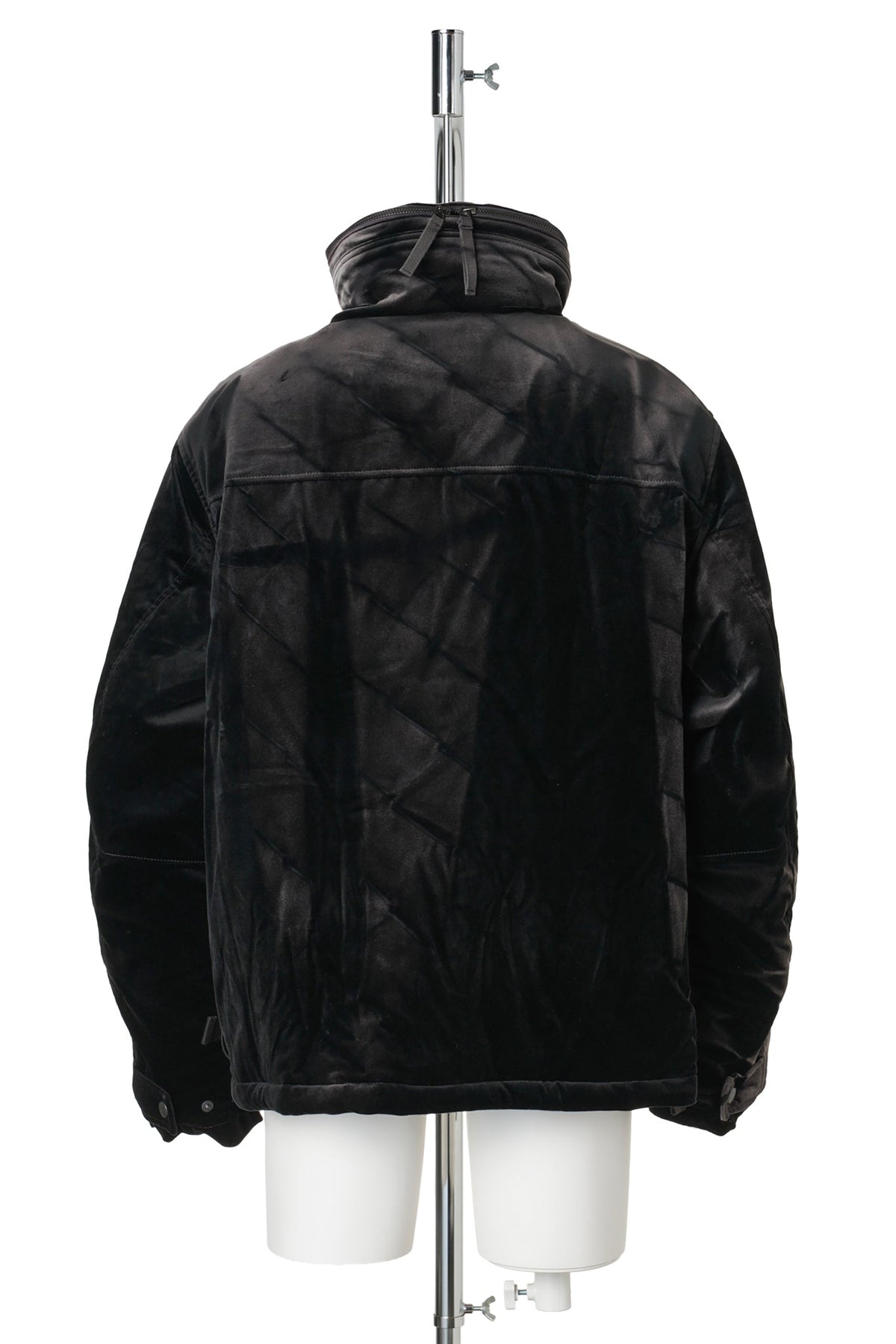 SUN-BLEACHED CONVERTIBLE COLLAR JACKET / BLACK