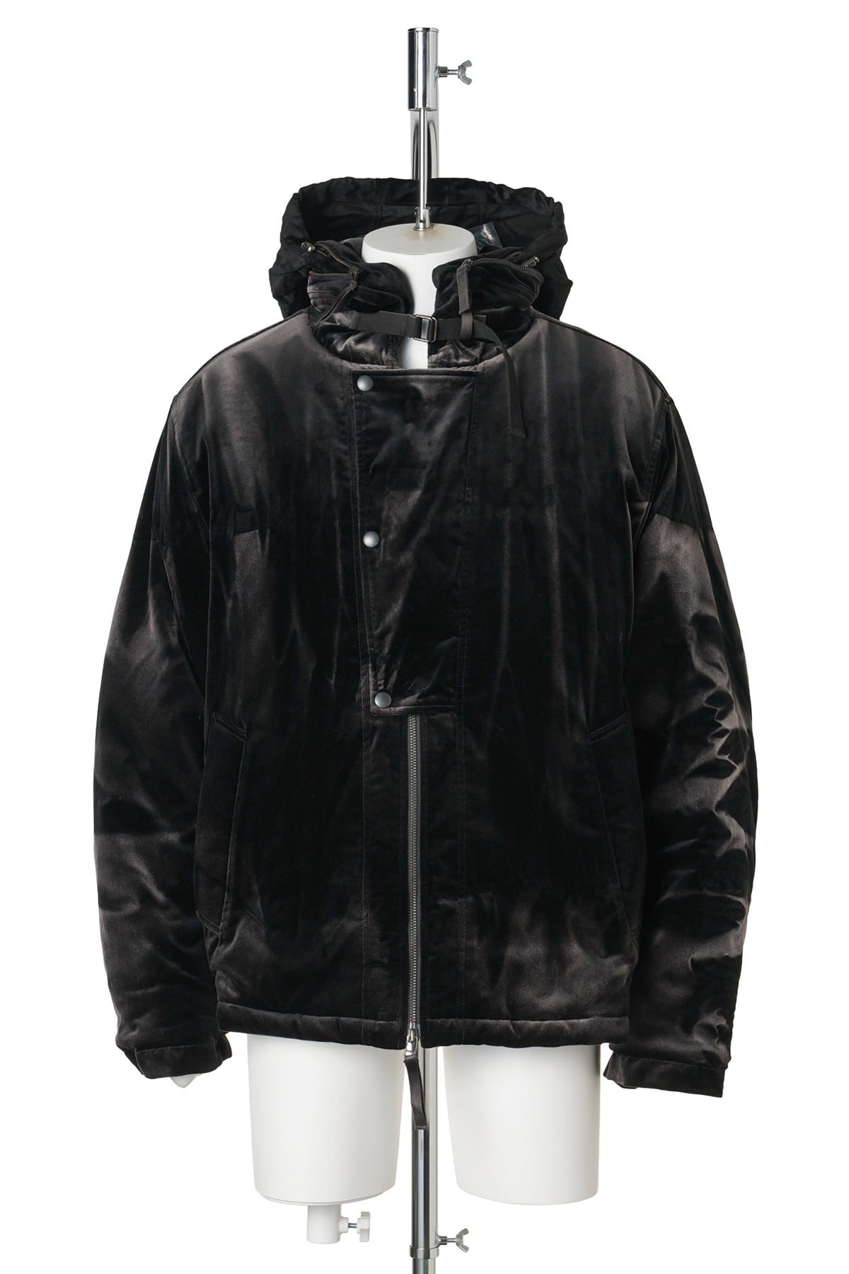 SUN-BLEACHED CONVERTIBLE COLLAR JACKET / BLACK