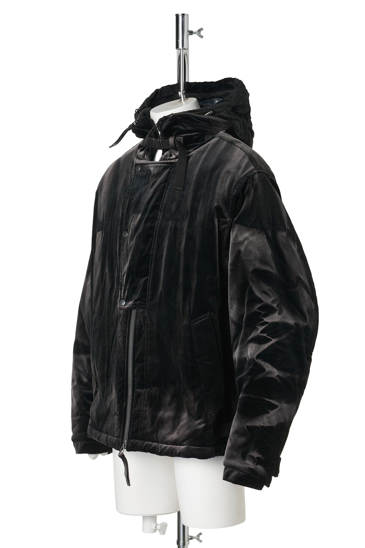 SUN-BLEACHED CONVERTIBLE COLLAR JACKET / BLACK