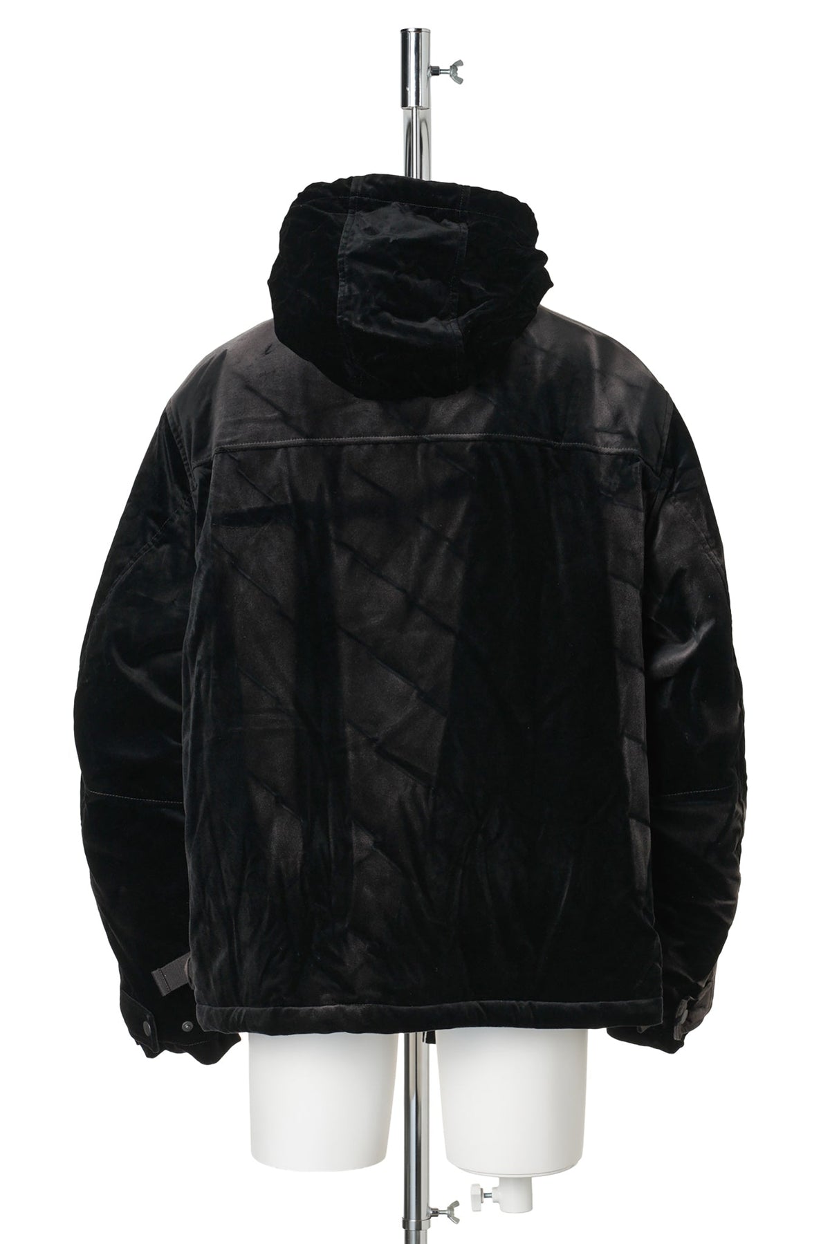 SUN-BLEACHED CONVERTIBLE COLLAR JACKET / BLACK
