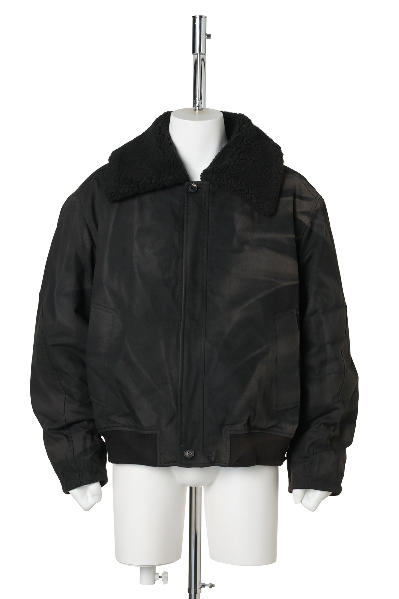 SUN-BLEACHED WIDE COLLAR JACKET / BLACK