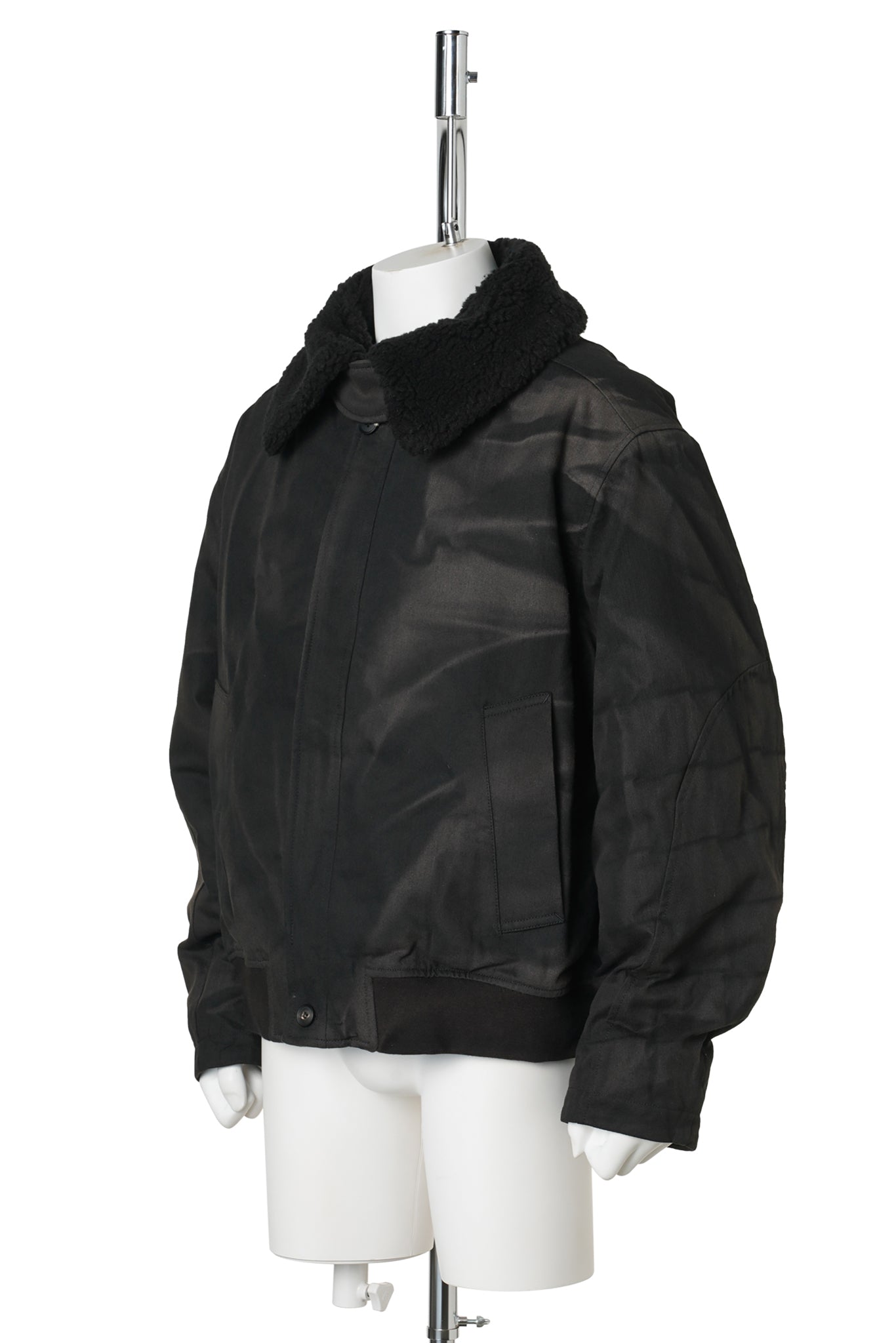 SUN-BLEACHED WIDE COLLAR JACKET / BLACK