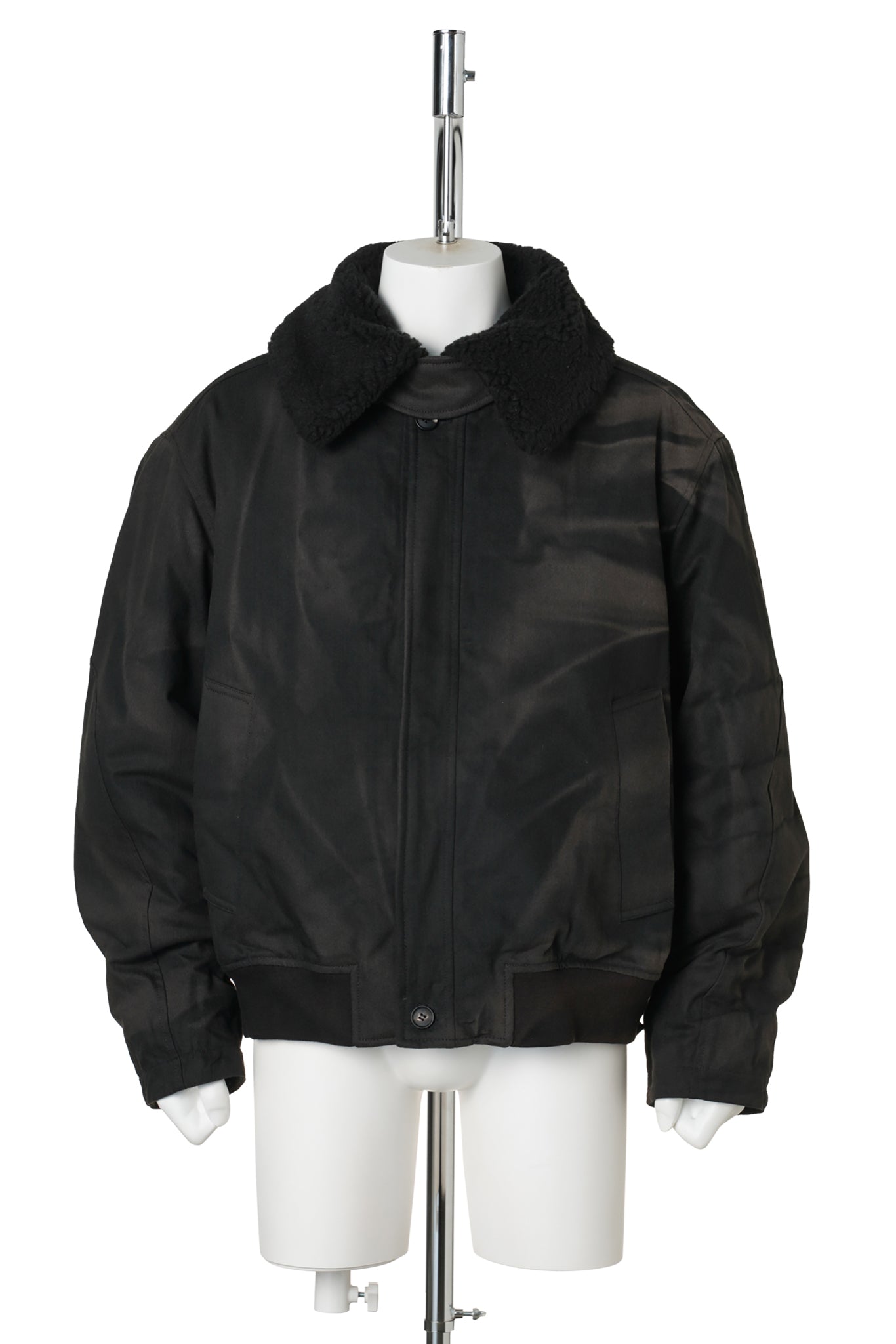 SUN-BLEACHED WIDE COLLAR JACKET / BLACK