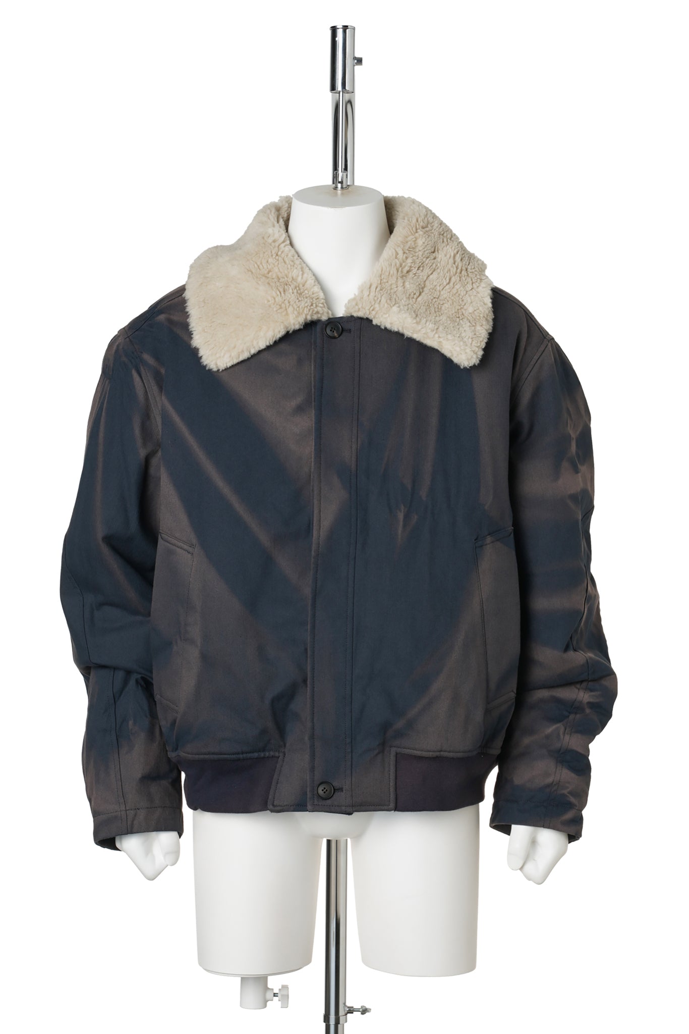 SUN-BLEACHED WIDE COLLAR JACKET / NAVY