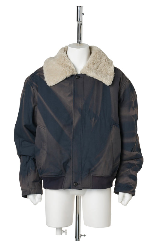SUN-BLEACHED WIDE COLLAR JACKET / NAVY
