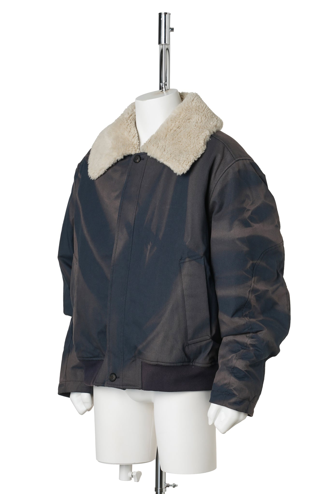 SUN-BLEACHED WIDE COLLAR JACKET / NAVY