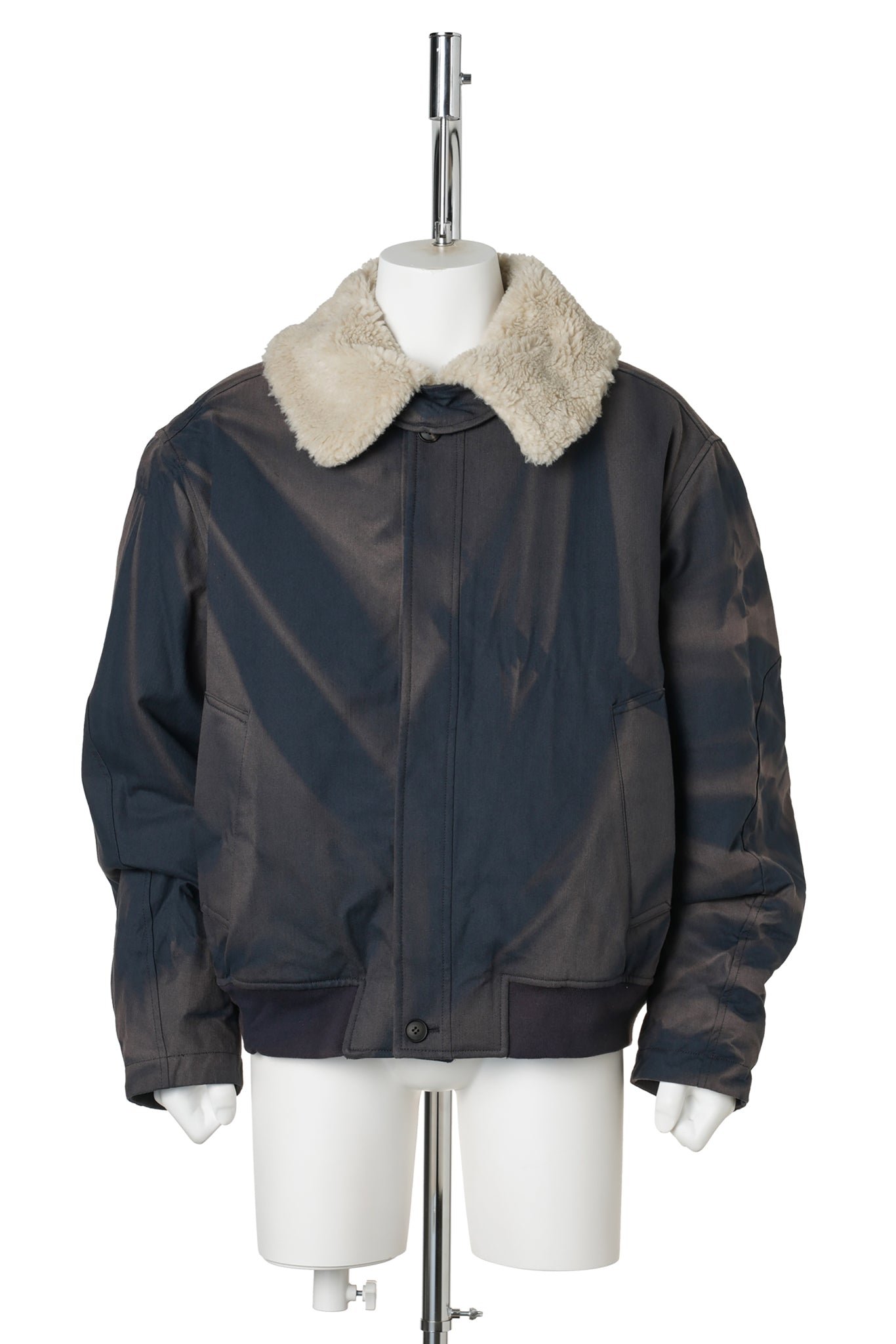 SUN-BLEACHED WIDE COLLAR JACKET / NAVY