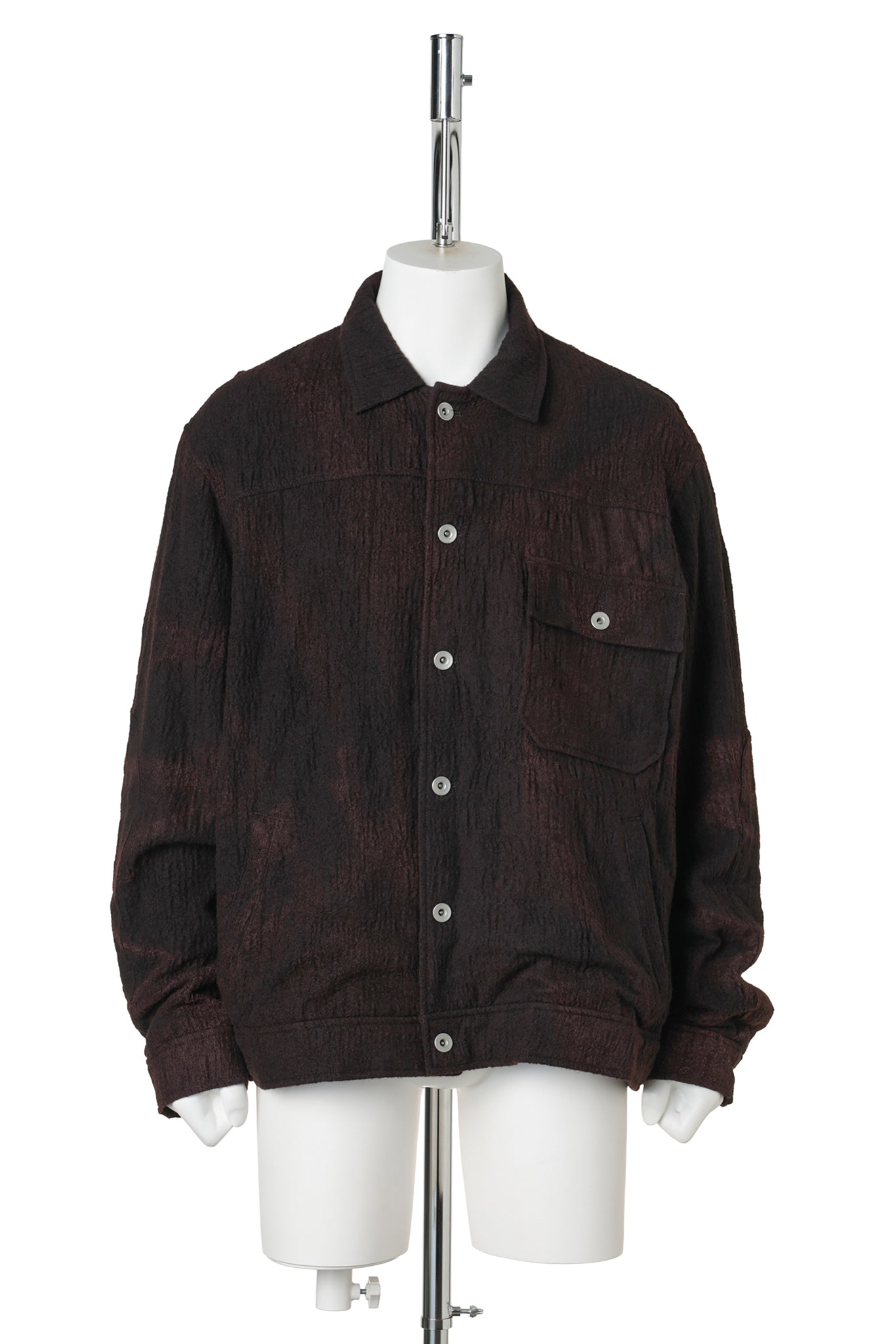 SUN-BLEACHED WOOL TRUCKER JACKET / BLACK