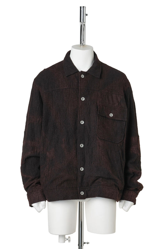 SUN-BLEACHED WOOL TRUCKER JACKET / BLACK
