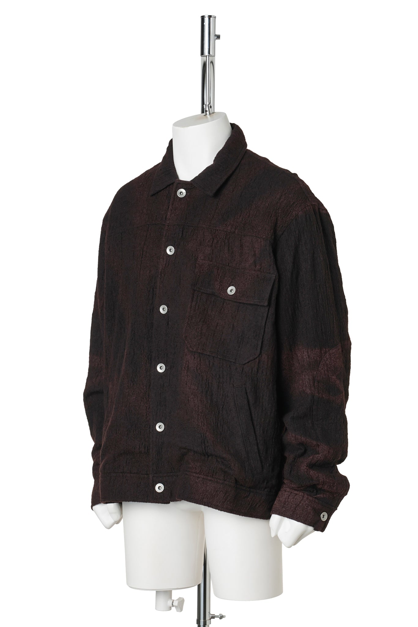 SUN-BLEACHED WOOL TRUCKER JACKET / BLACK