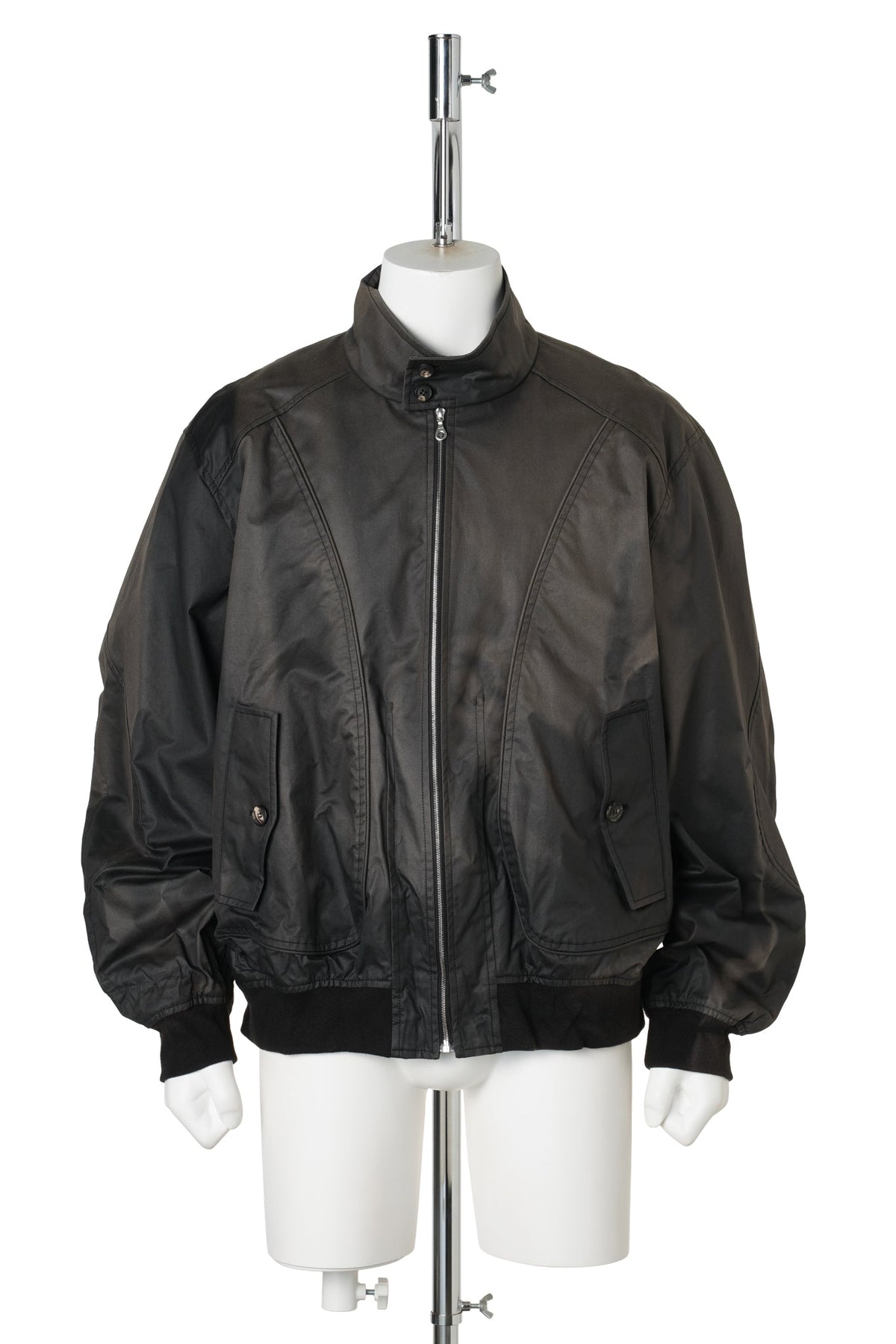 SUN-BLEACHED HIGH NECK BLOUSON / BLACK