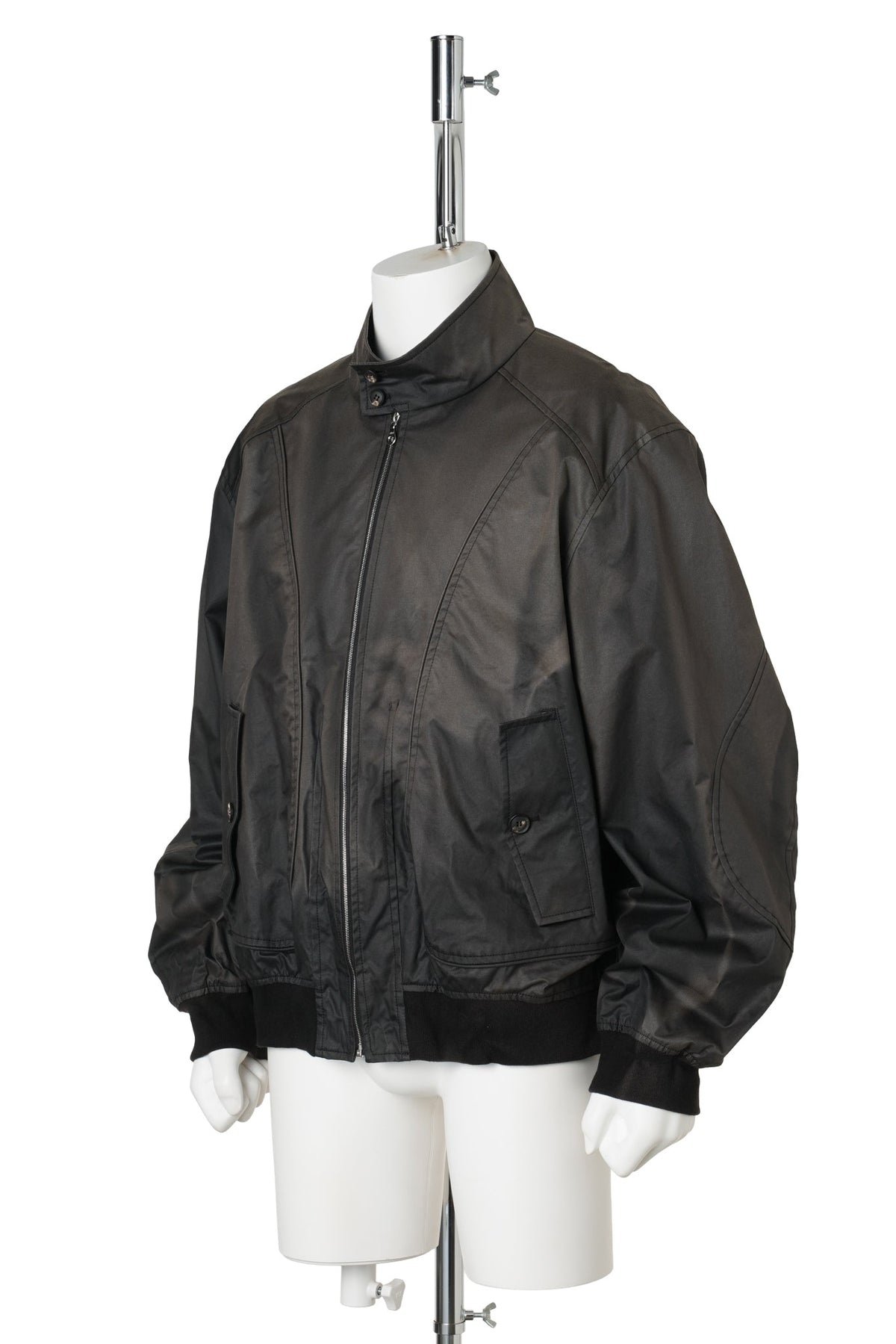 SUN-BLEACHED HIGH NECK BLOUSON / BLACK