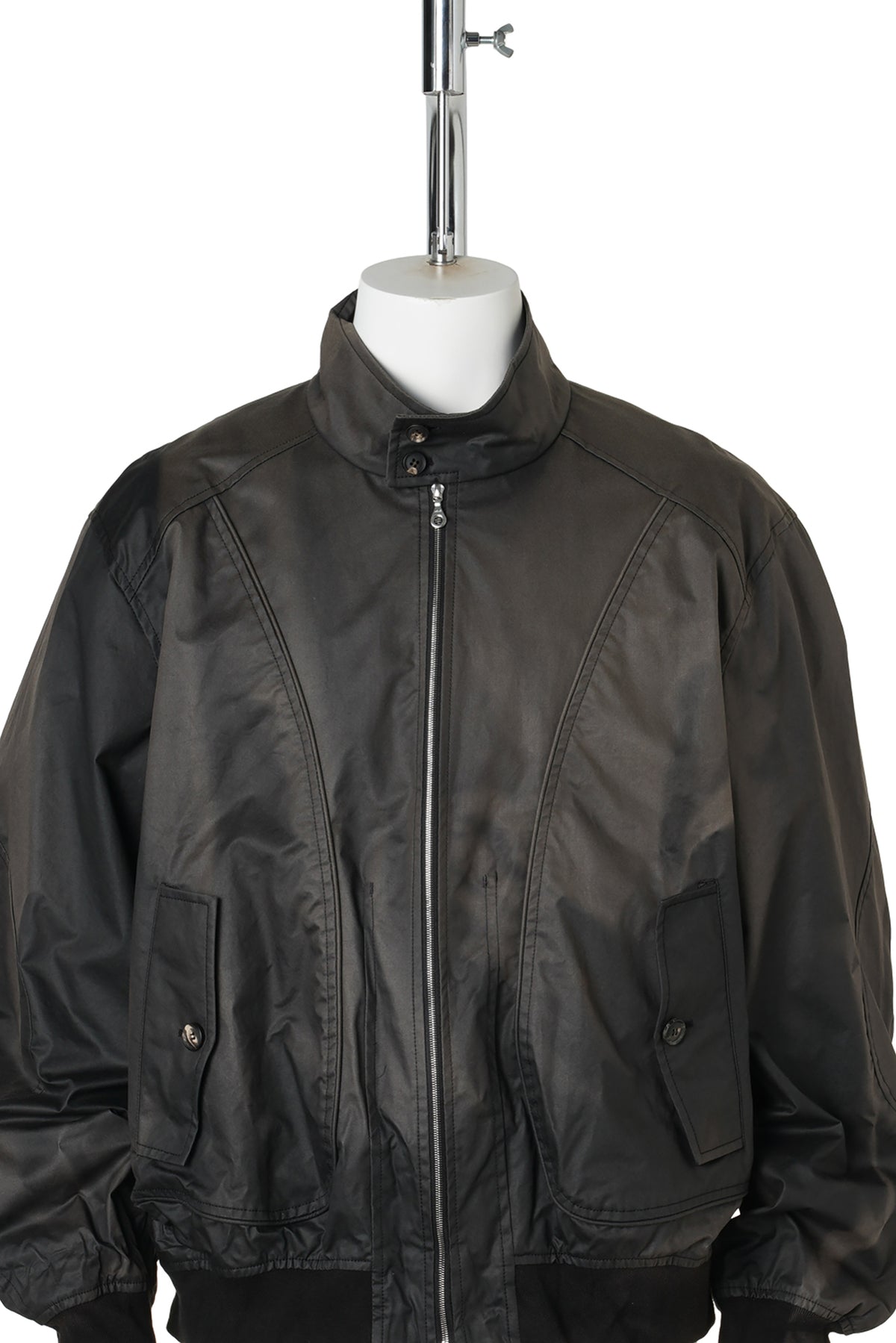 SUN-BLEACHED HIGH NECK BLOUSON / BLACK
