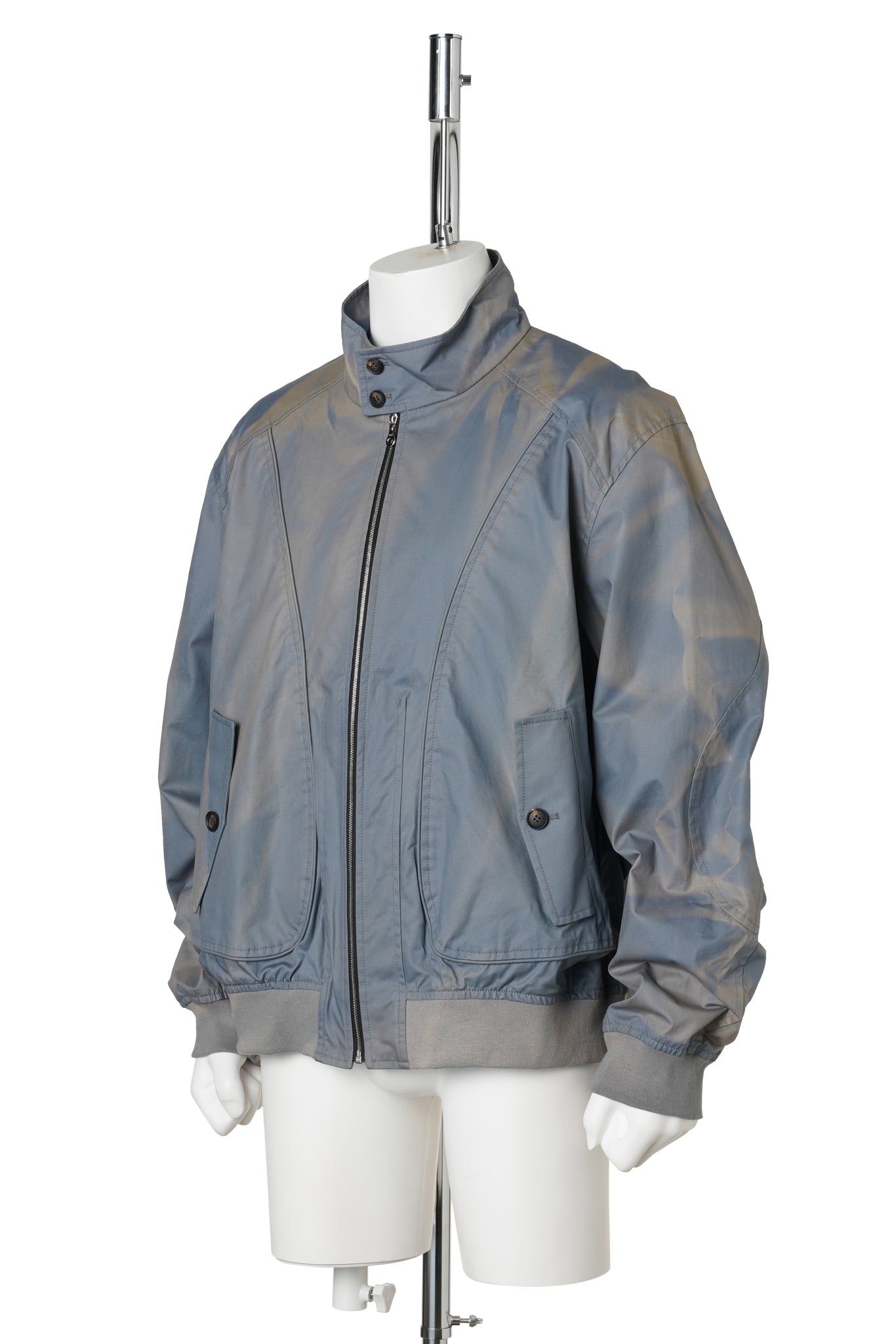 SUN-BLEACHED HIGH NECK BLOUSON / BLUE
