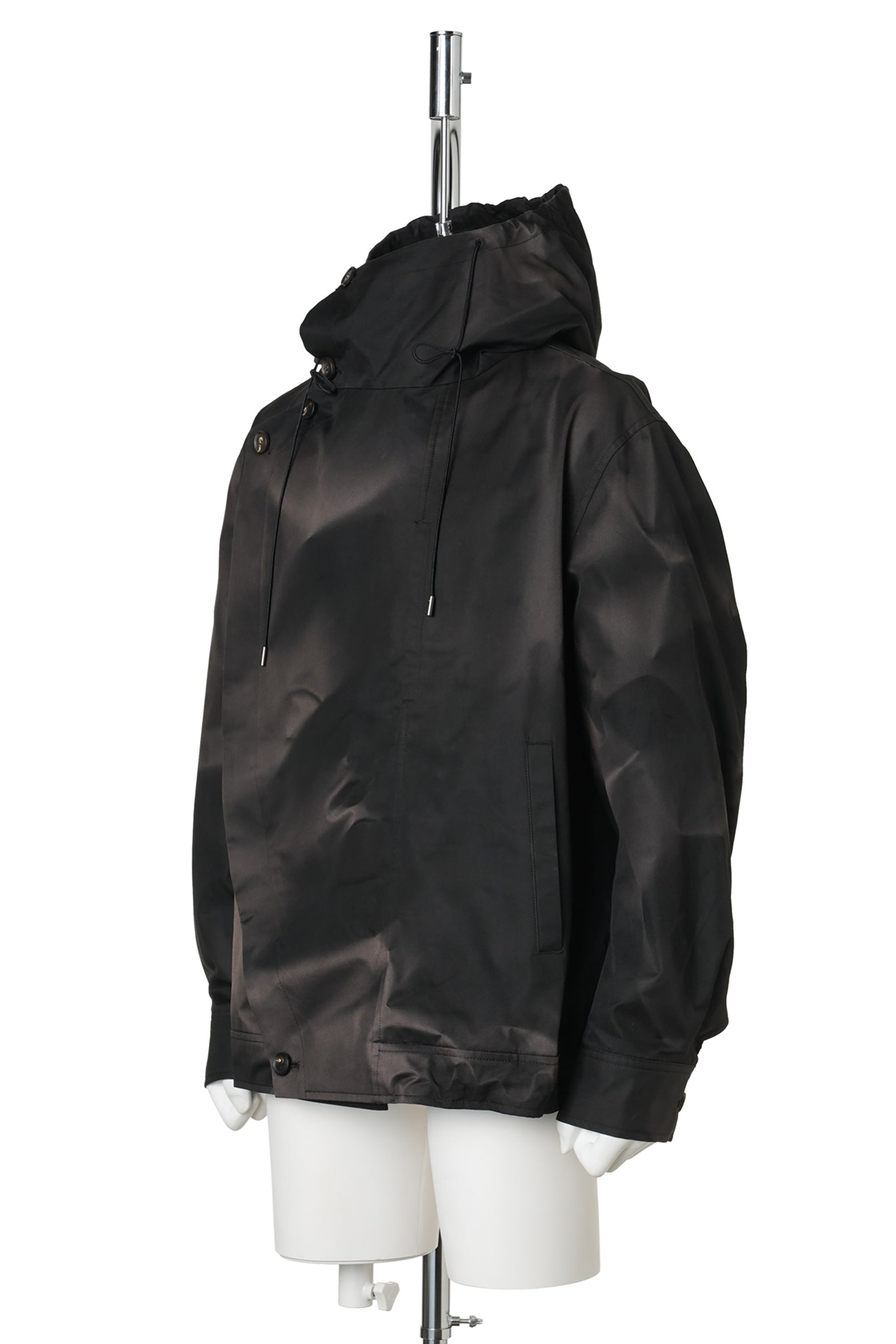 SUN-BLEACHED ASYMMETRIC FRONT JACKET / BLACK