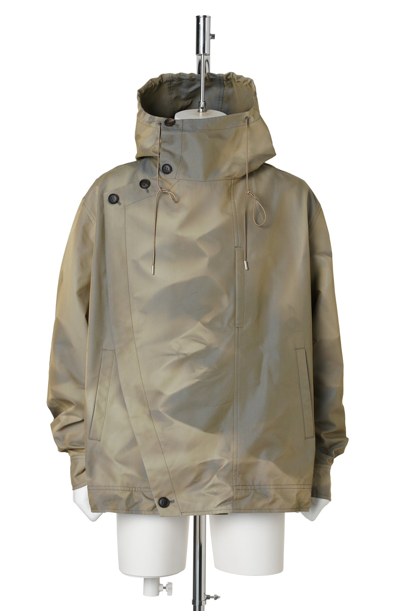 SUN-BLEACHED ASYMMETRIC FRONT JACKET / BEIGE