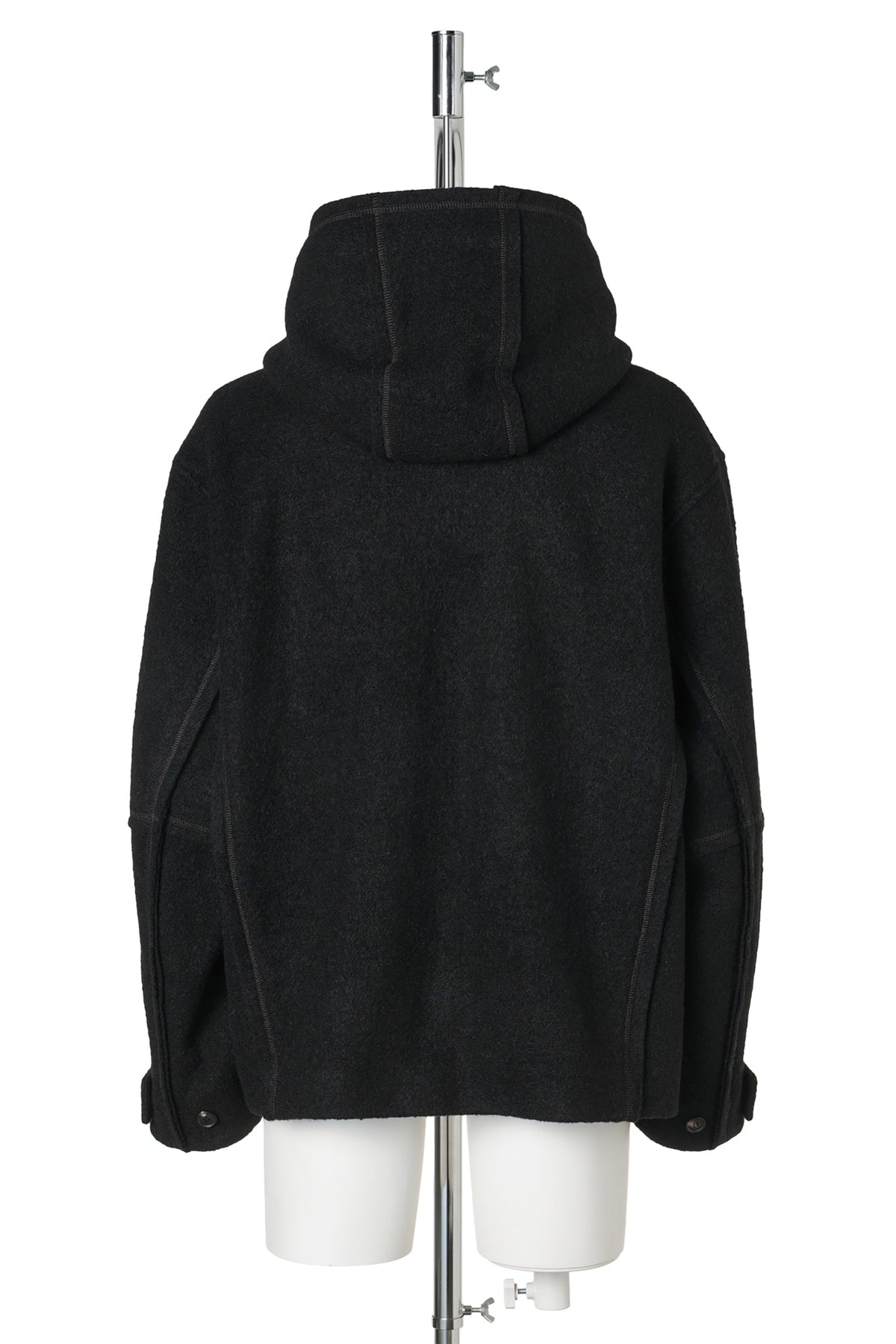 HOODED WOOL JACKET / BLACK