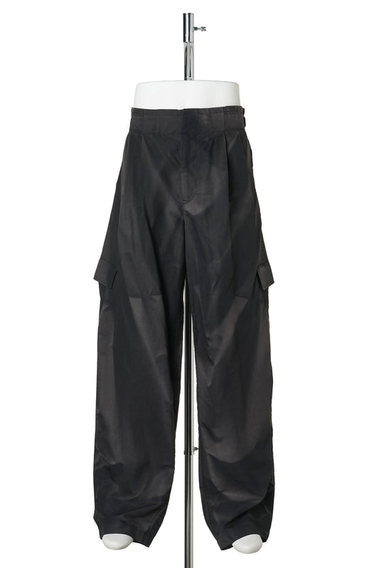 SUN-BLEACHED PLEATED TROUSERS / BLACK
