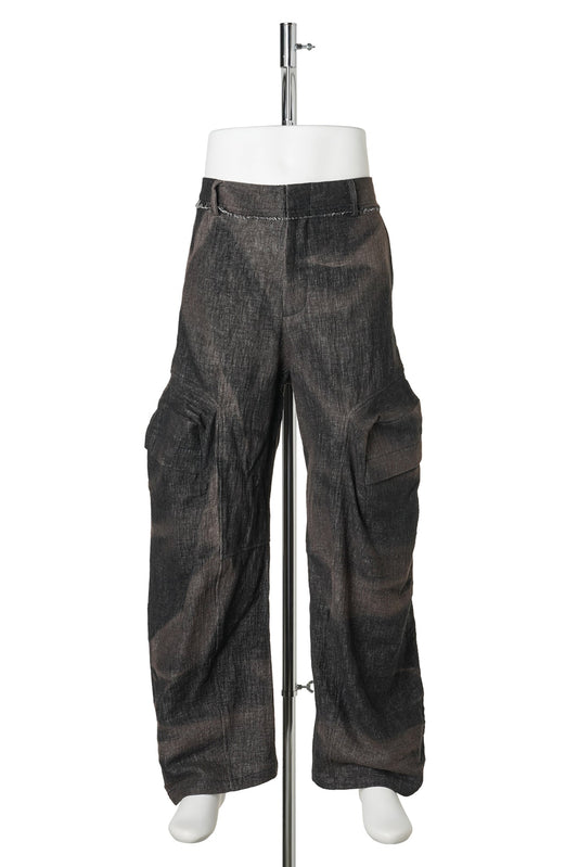 SUN-BLEACHED 3D-POCKET TROUSERS / BLACK